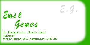 emil gemes business card