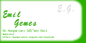 emil gemes business card